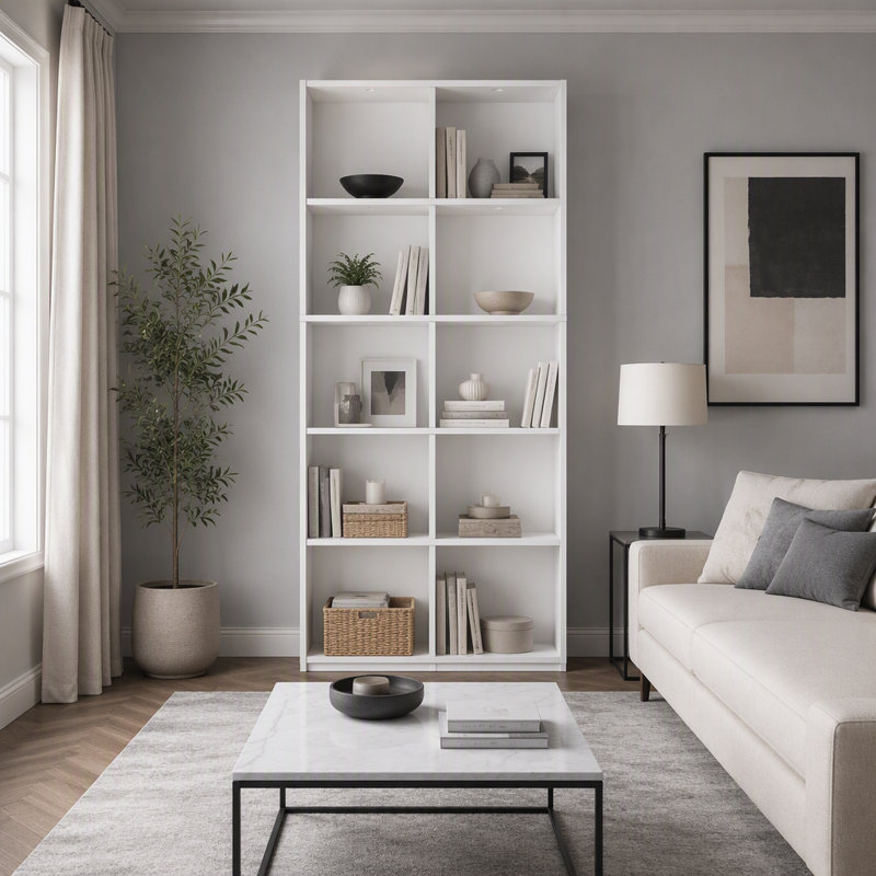 71.65" Modern 6-Tier Cube Bookcase
