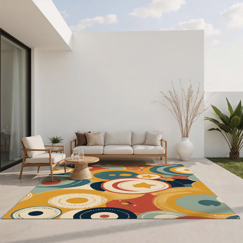 Tapis intérieur et extérieur Retro Beam, Rectangle 1 pi 6 po x 2 pi 6 po
