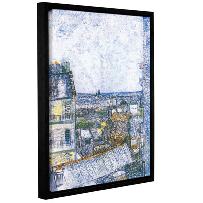 'Wall Paris From Vincent's Room' by Vincent Van Gogh Framed Painting Print on Wrapped Canvas