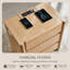 Grande table de bout moderne de 25 po Bolanos, 2 tables d'appoint l 23,6 po avec station de charge et 3 tiroirs de rangement, grande table de bout en bois pour chambre à coucher-123028529-129777361-129679276