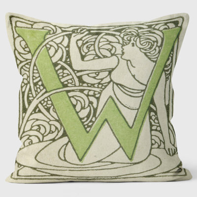 Art Nouveau Alphabet "W" Cushion