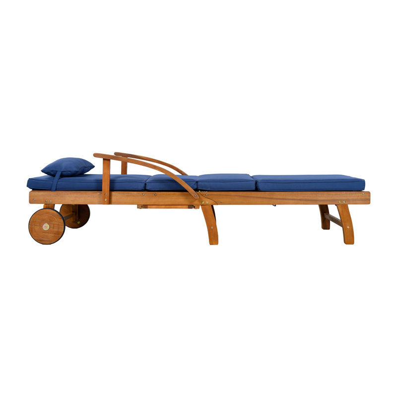 Méridiennes de patio réglables, chaise de piscine moderne en bois d'acacia