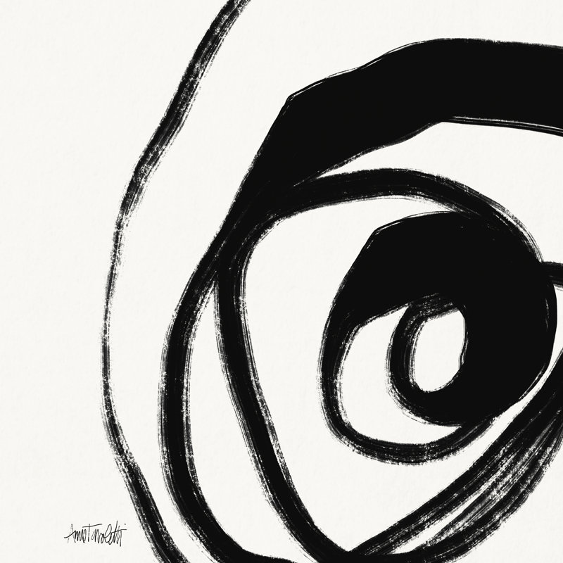 «Black and White Abstract III» par Anne Tavoletti, impression, H 36 po x l 36 po, Non, Toile tendue