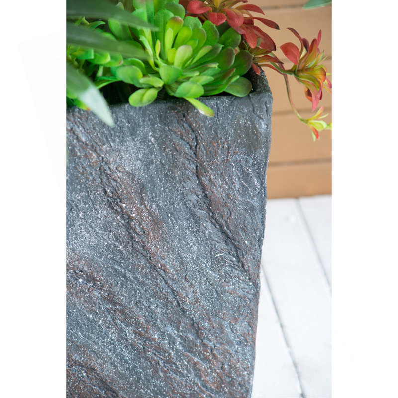 9.4X9.4X18.1" Cement Planter Large/ Indoor Outdoor Garden Functional  Decor, 18.1" H x 9.4" W x 9.4" D