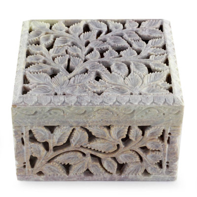 Boîte à bijoux Soapstone Jali