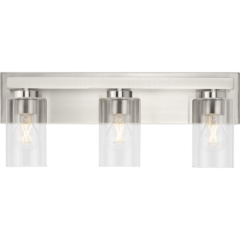 3 - Light Dimmable Vanity Light, Silver