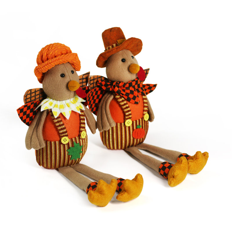 Bibana Thanksgiving Bird Stuffed Holiday Accent