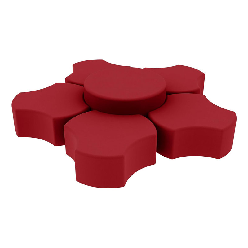 Repose-pieds rembourré Pro Series, paquet de 6, 12" H x 32.5" W x 30.5" D, Rouge