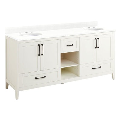 72" Burfield Double Bathroom Vanity Set with Oval Undermount Sinks