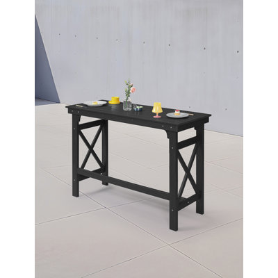HDPE Outdoor Bar Table, 41" Rectangular Patio Bar Tables, Outdoor Counter Height Table Adirondack Patio Bar Height Table, HDPE Outside Pub Tables for by Breakwater Bay