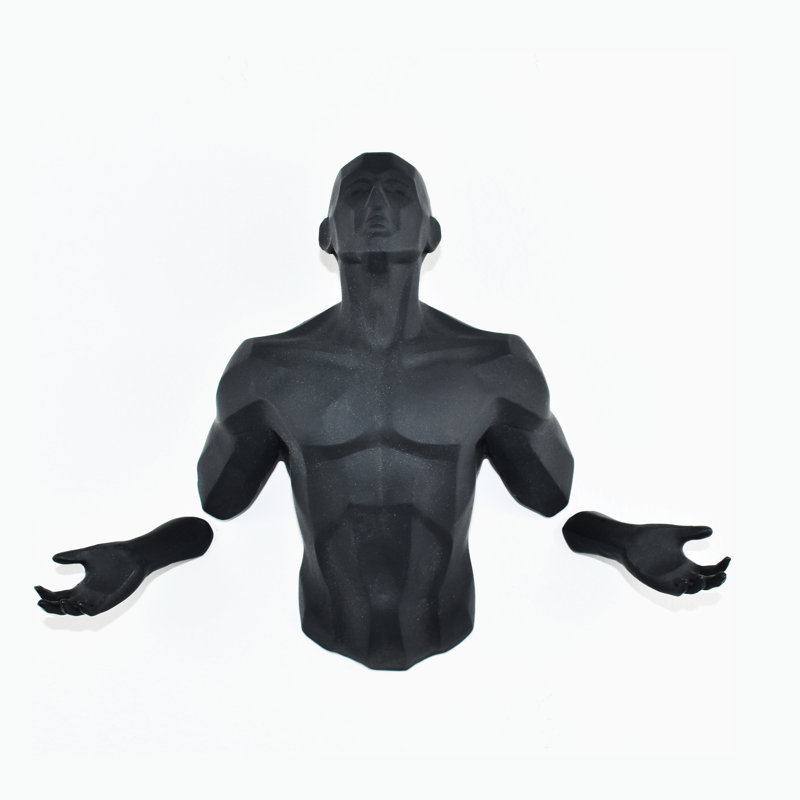 Adam & Friends Home Decor Emerging Man Sculpture | 1-Piece, Black