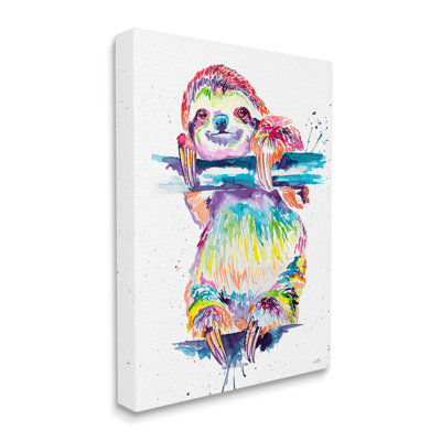 «Fun Rainbow Sloth Wildlife», art mural par Jen Seeley