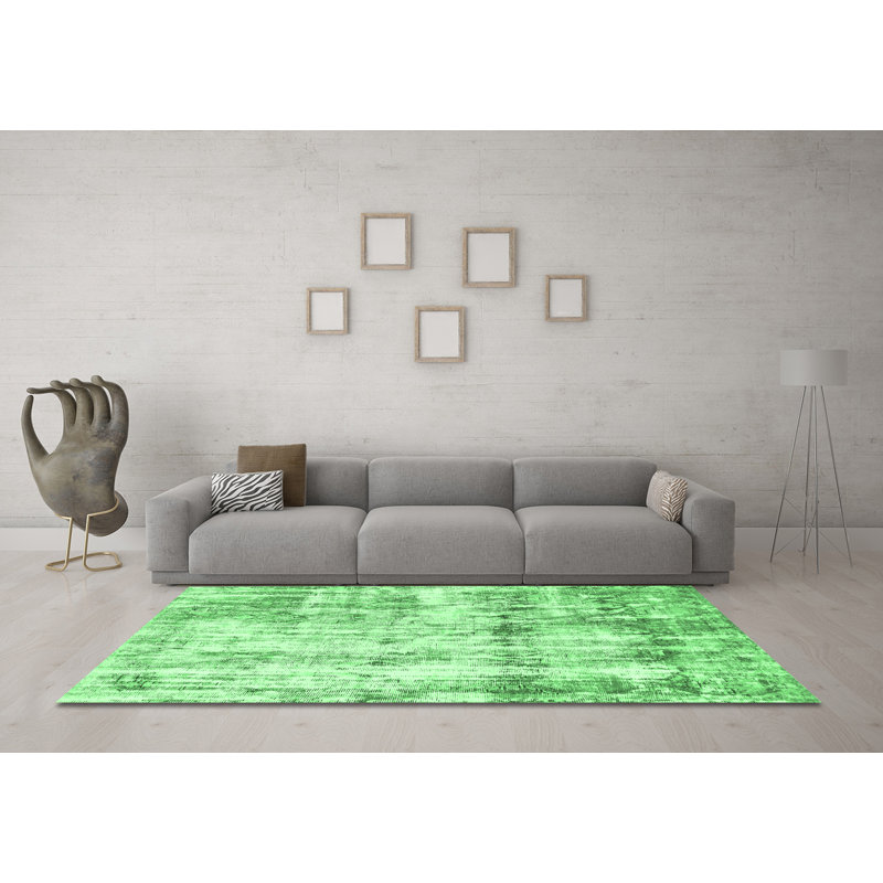 Dwendolyn Washable Abstract Indoor Rug, Round 4'