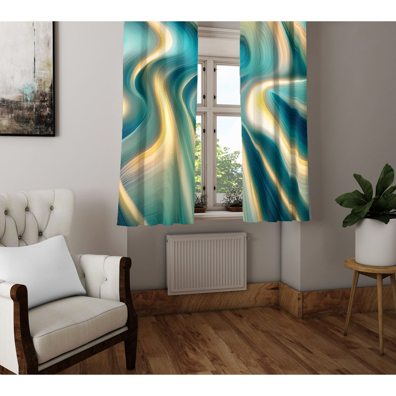 Paire de rideaux semi-transparents en polyester, L 20 po x L 52 po