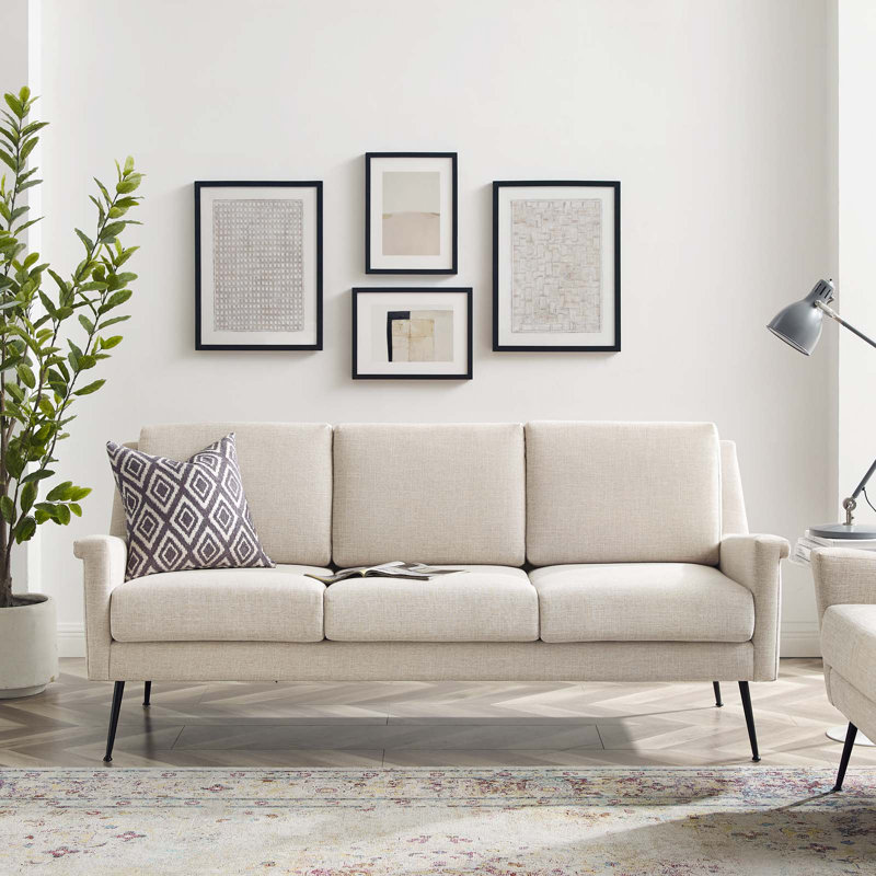Chesapeake Upholstered Fabric Sofa by Modway, Beige