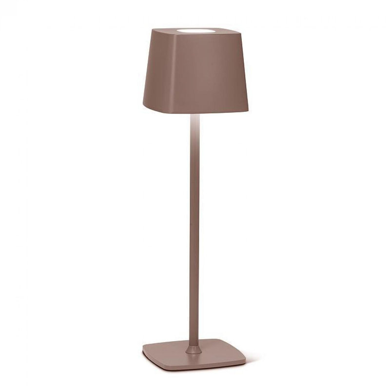 Lampe de table carrée à abat-jour à DEL brune, Brun