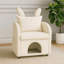 Fauteuil d'appoint à siège unique avec cachette intégrée pour chat et chien, tissu beige, conception compacte