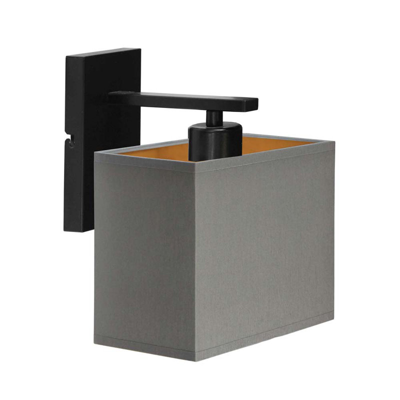 Generazio Armed Sconce, Matte Black, Grey