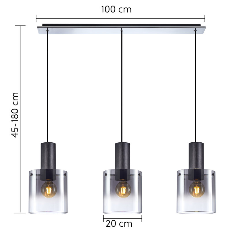 Jayquon 3 - Light Black Kitchen Island Pendant