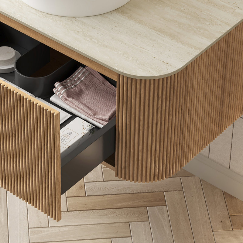 Armoire murale en bois avec 2 tiroirs