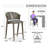 PURPLE LEAF Patio Rattan Counter Bar Stools with Back and Soft Cushion-1136818854