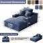 Chaise longue d'intérieur en velours côtelé de 76 po de diamètre avec siège profond et porte-gobelets-254843101