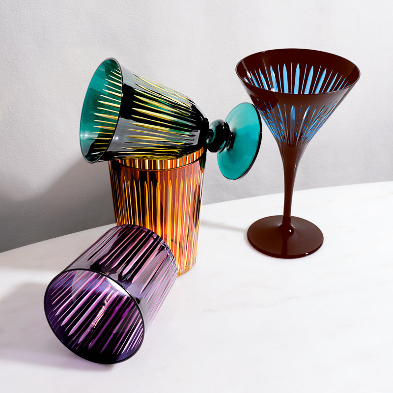 Prism Wine Glasses, Green