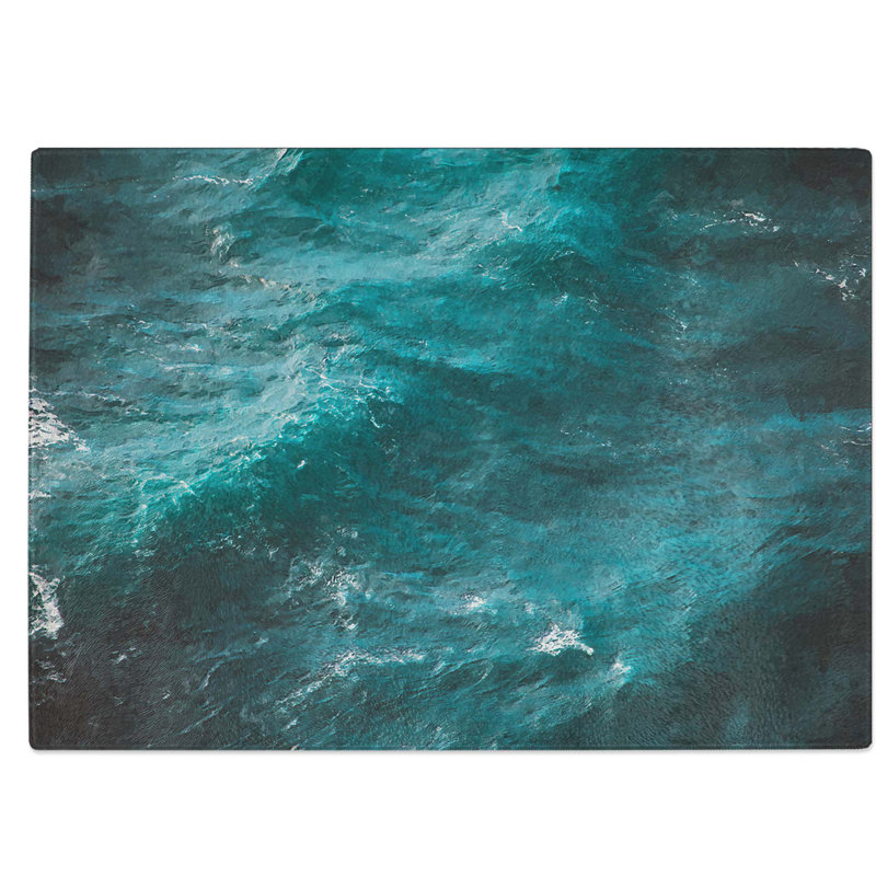 Glass Mood of The Waves Chopping Board, 28.5 cm W x 20 cm L