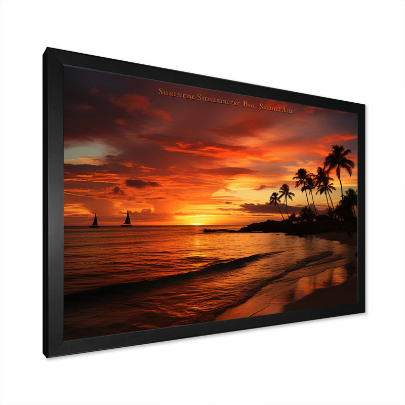 Dominicain Sunset Serenade I - reproduction sur toile, Cadre photo noir, H 12 po x l 20 po x P 1 po