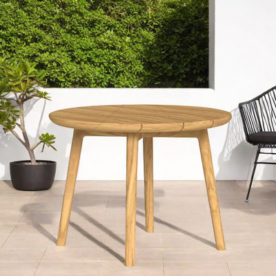 Solid Wood Teak Patio Dining Table Round Teak Outdoor Dining Table , in. W in. D