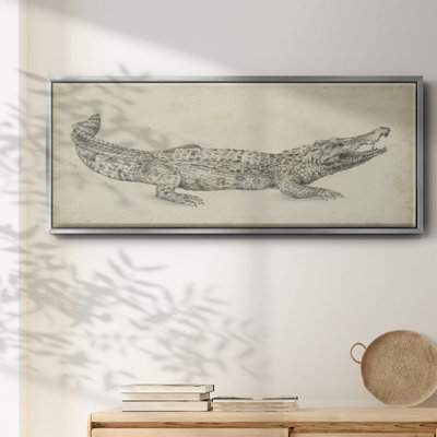 Croquis de crocodile - toile encadrée