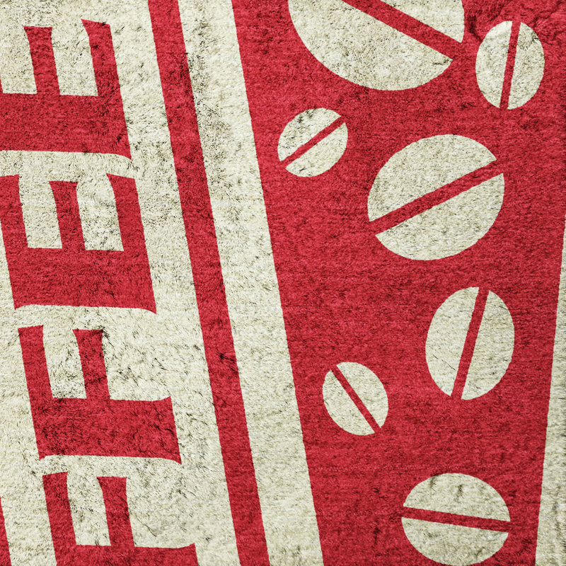 Premium Machine Washable Dream Shag ADS166 Coffee Sign Rug, 9' x 12'