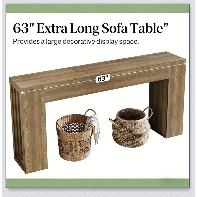 Grand canapé de table, table de couloir en bois, console