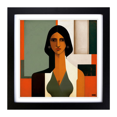 Indian Woman Suprematism No.1 - Framed Print