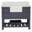 Ensemble de meuble-lavabo simple 48 po avec comptoir en quartz gris Zasha-1273272732-1273943533