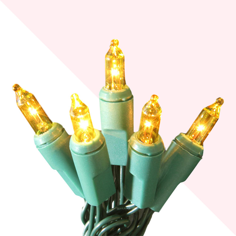 Guirlande de 20 lumières à piles, Vert / doré