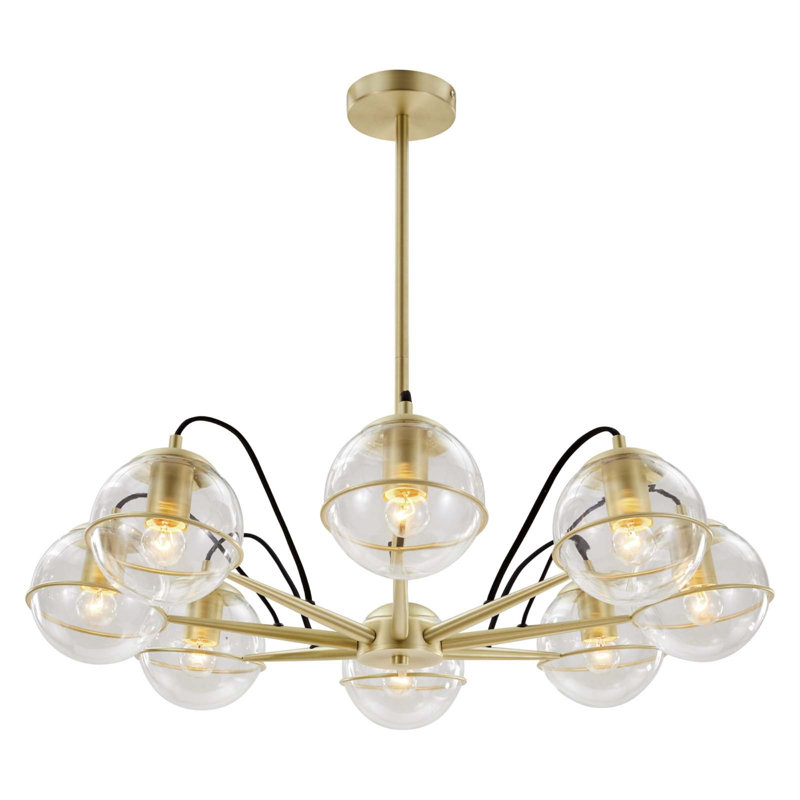 Lustre 8 lumières Hanna de Modway, Transparent