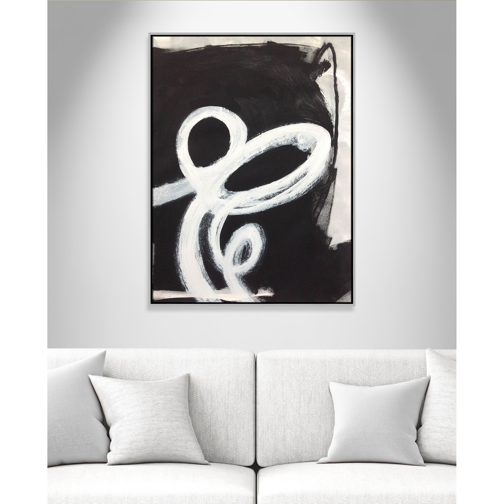 Ansonia Swirly Swirls II Print by , No Mat, Silver Floater Framed, 41.5" H x 31.5" W x 2" D