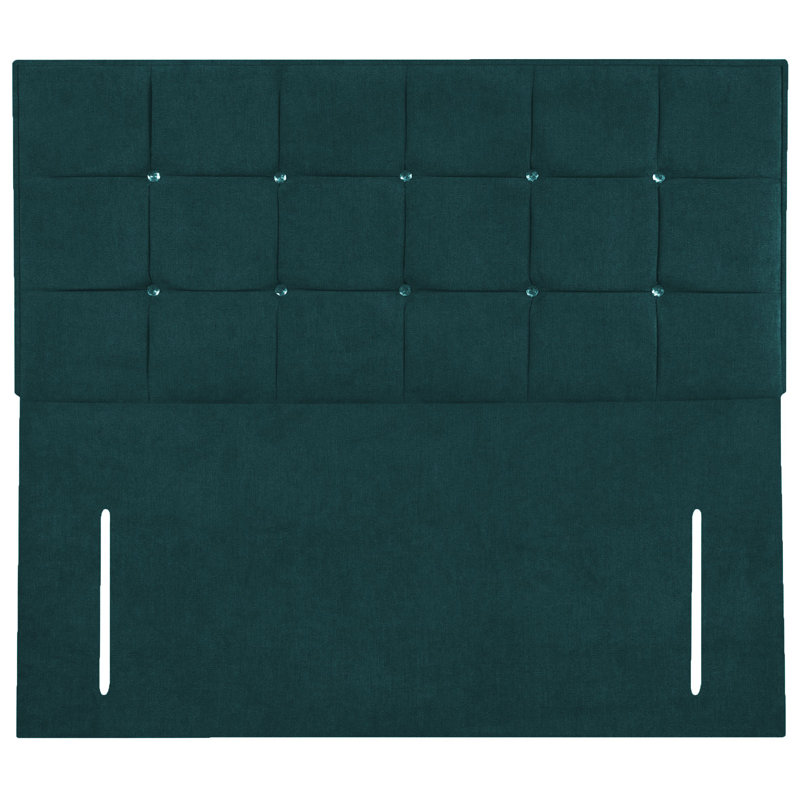 Glamour Upholstered Headboard, Super King (6'), Light Grey, Velvet