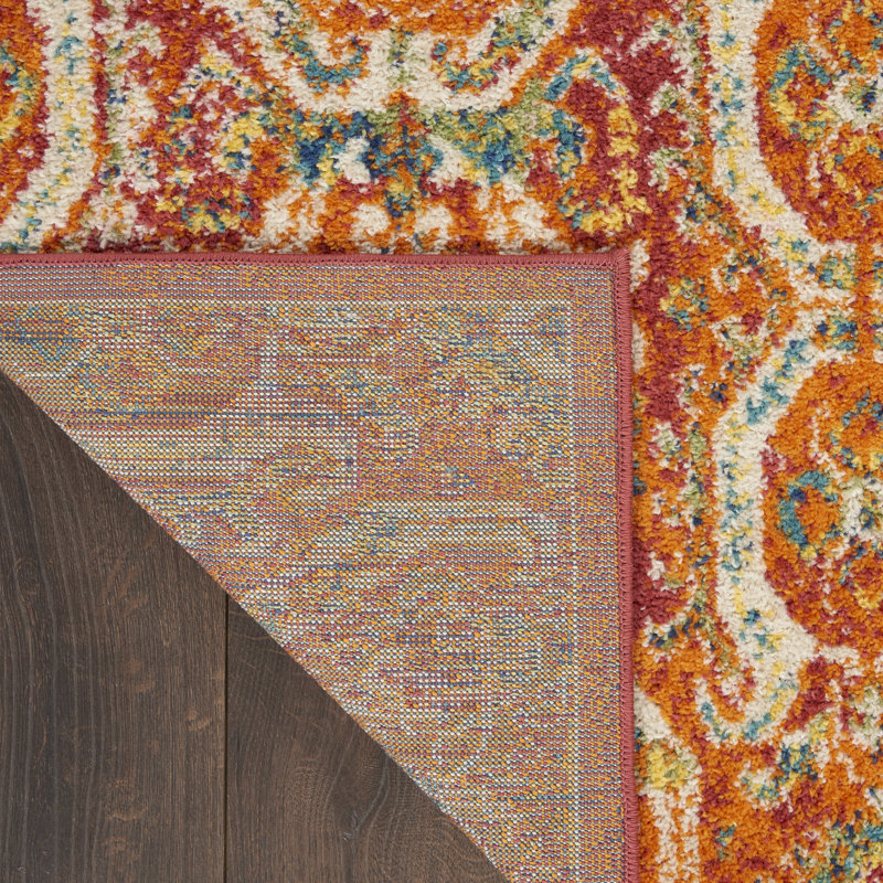 Tapis oriental rouge Lakenya, Tapis de couloir 2 pi 3 po x 7 pi 6 po