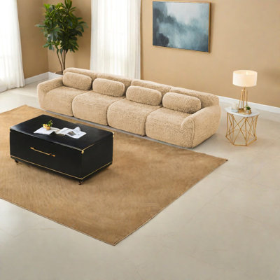 Soft Plush Fabric Sofa, Modular Design, Home Theater Comfort
