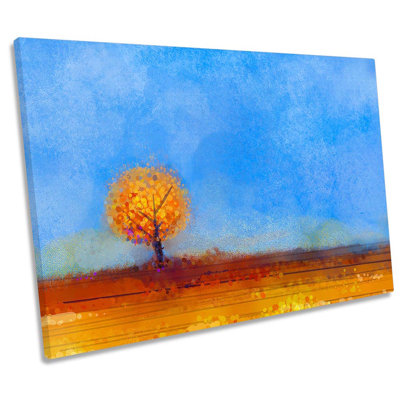 Orange Tree Landscape Repro - Wrapped Canvas Print