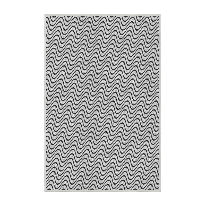 Tapis décoratif grise à motifs, Rectangle 2 pi x 4 pi