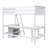 Twin Loft Bed With Desk And Bookcase-460149249