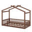 Structure de lit en bois avec clôture-158148379