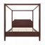 Lit plateforme à baldaquin en bois avec structure et tête de lit en bois massif-130001254-130001256