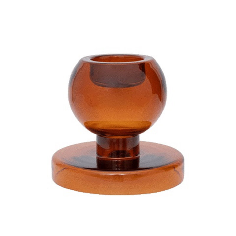 Photophore en verre Geri, Orange abricot