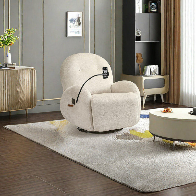 Fauteuil inclinable Timeca, Chenille beige