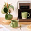 Ensemble de tasses à café 13 oz en grès (ensemble de 4), vert thé-1614130073