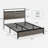 Antique Grey Full Size Bed Frame With Led Headboard, Under - Space, 2 Usbs, No Noise, Simple Assembly Steps Storage, Touch Lighting, Type C Charging, Modern Retro Blend, Solid Construction-961096549